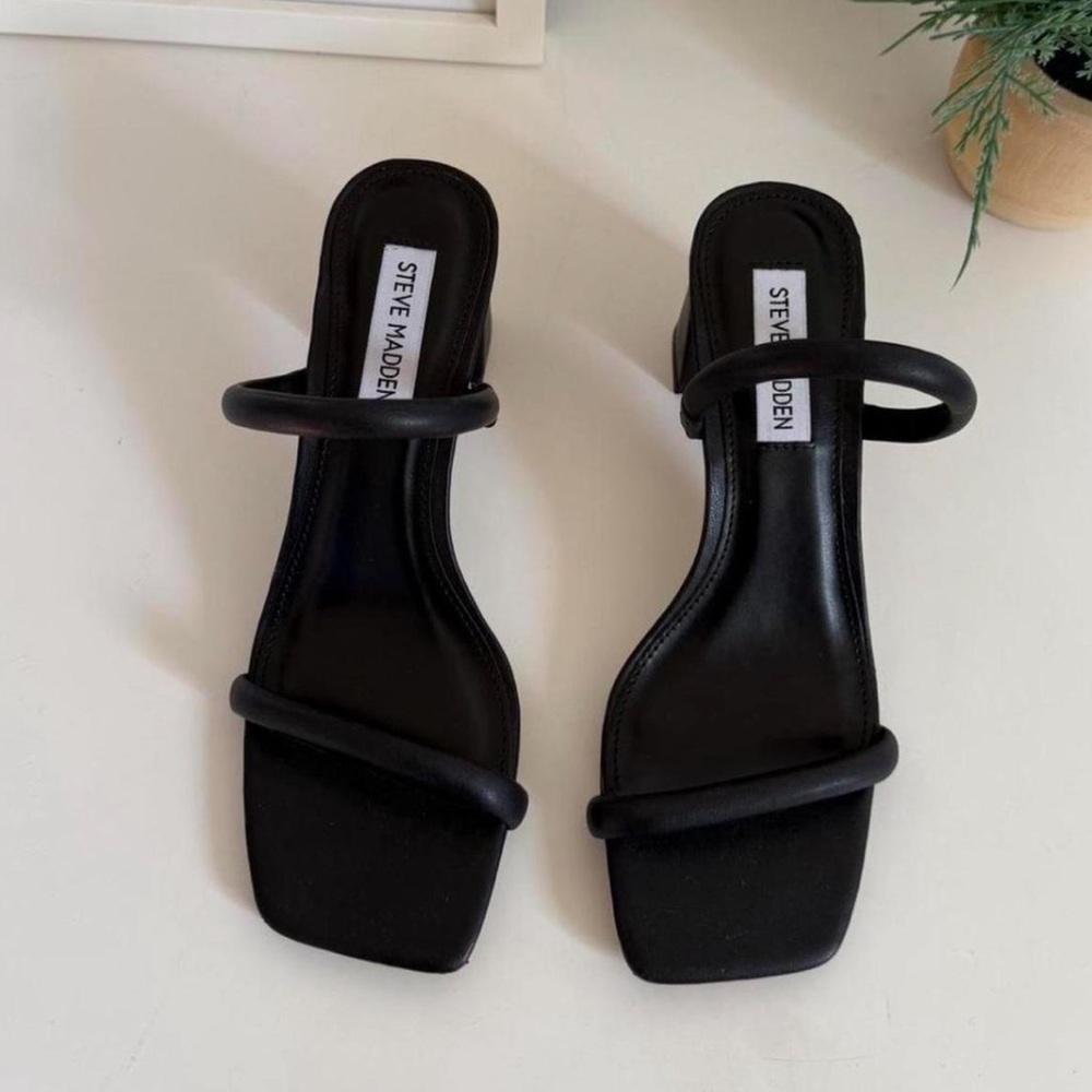 Steve Madden Black Strappy Heels